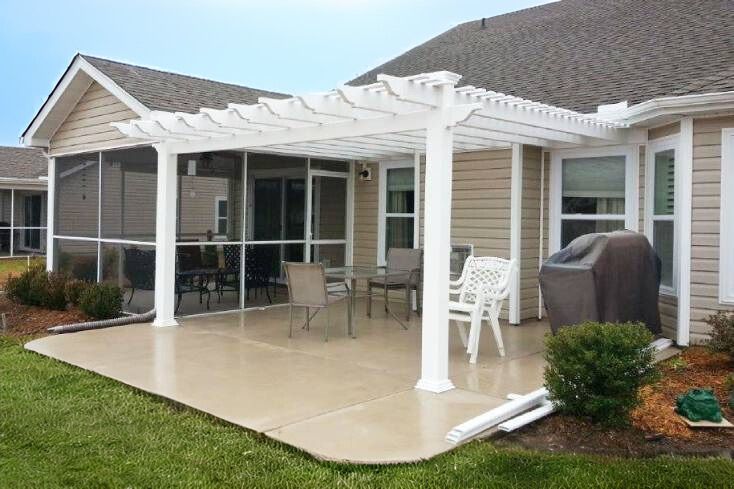 white backyard pergola shapes garden spot attached